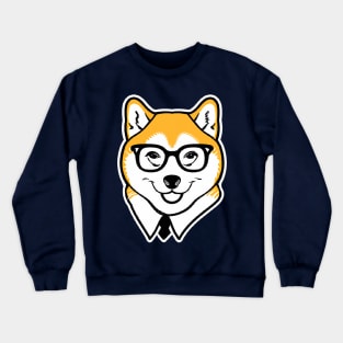 Shiba Inu Hipster Dog Lover Retro Crewneck Sweatshirt